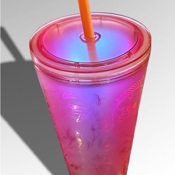 Starbucks Pink Lace Soft Touch Cup Iridescent Cold Tumbler 24oz Exclusive 2022 - Picture 16 of 17